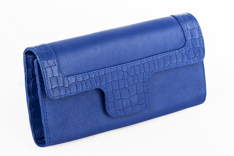 Portefeuille femme bleu électrique haut de gamme. Personnalisation. Front view - Florence KOOIJMAN